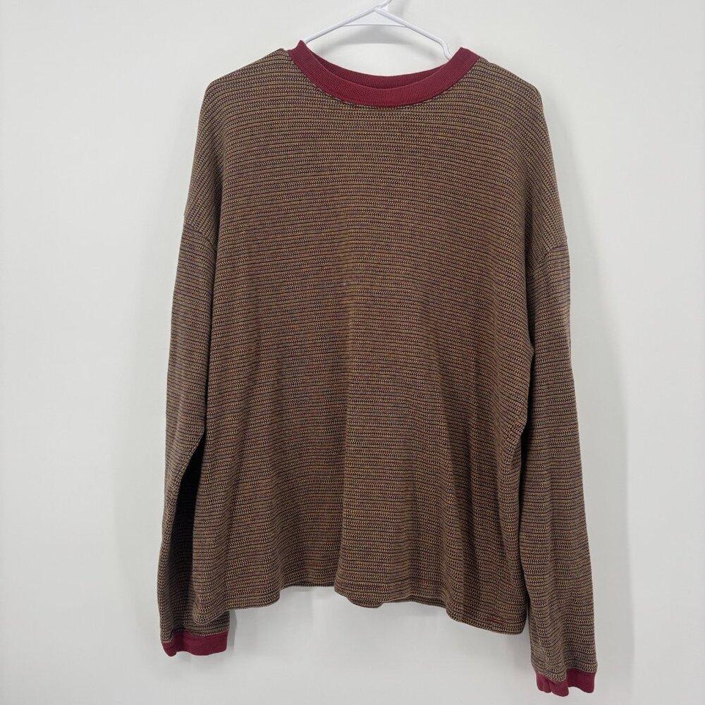 Vintage Snap Long Sleeve Shirt Multicolor 80s Hippie‎ Retro Mens Size Large USA